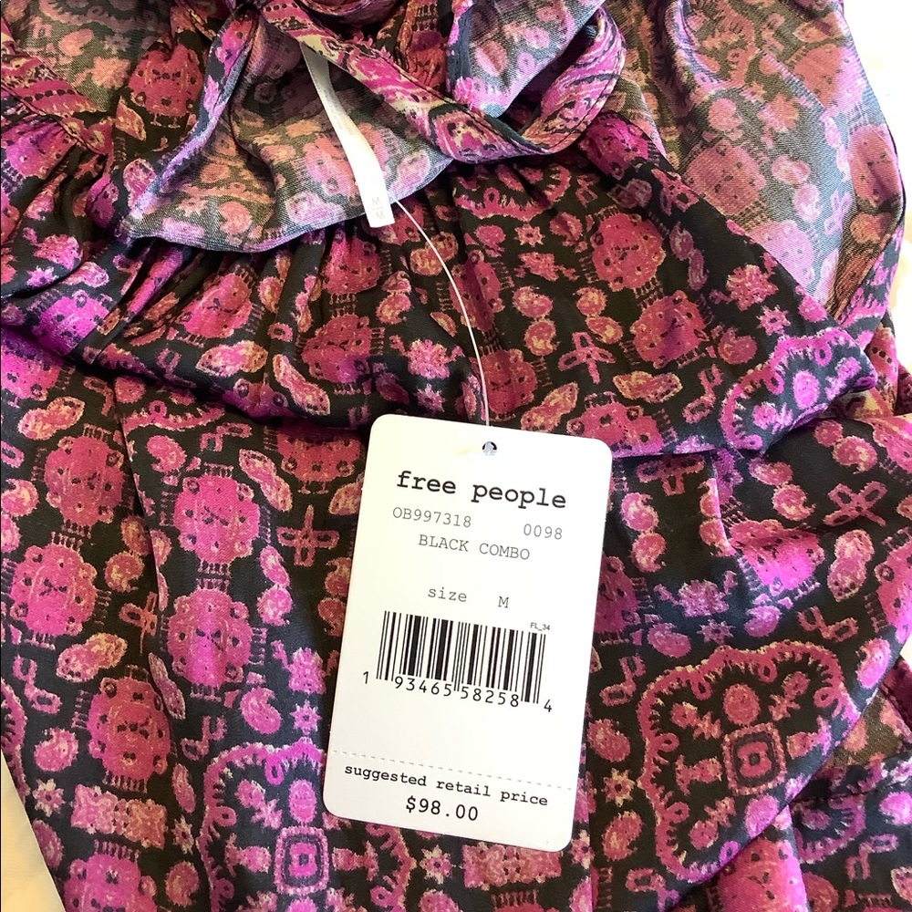 NWT Free People silky Boho Dress *3 - Picture 7 of 7